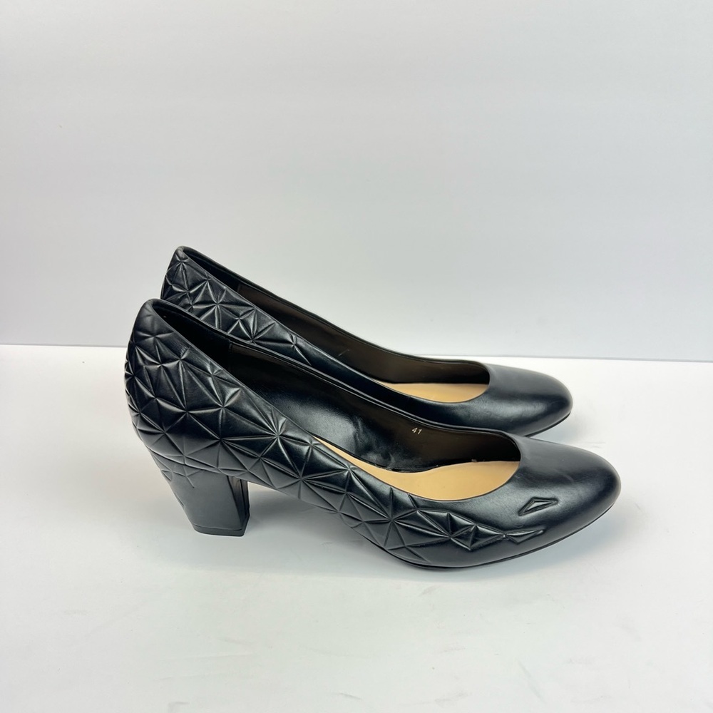 Un United Nude Heels Black Geometric Heels Us 10.5 Euro 41 Leather